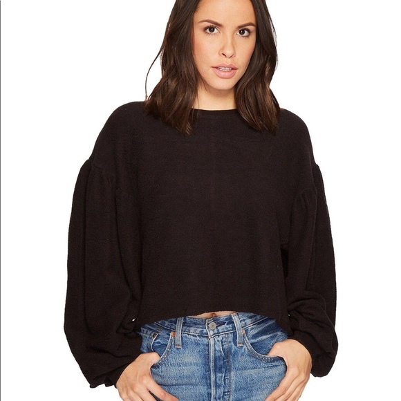 Free People Tops - Free People Sleeves Like These black sweatshirt